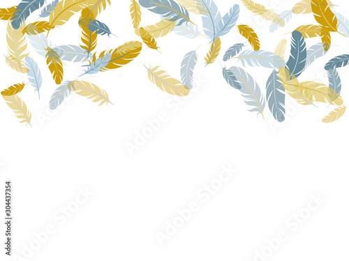 Flying feather elements airy vector design.