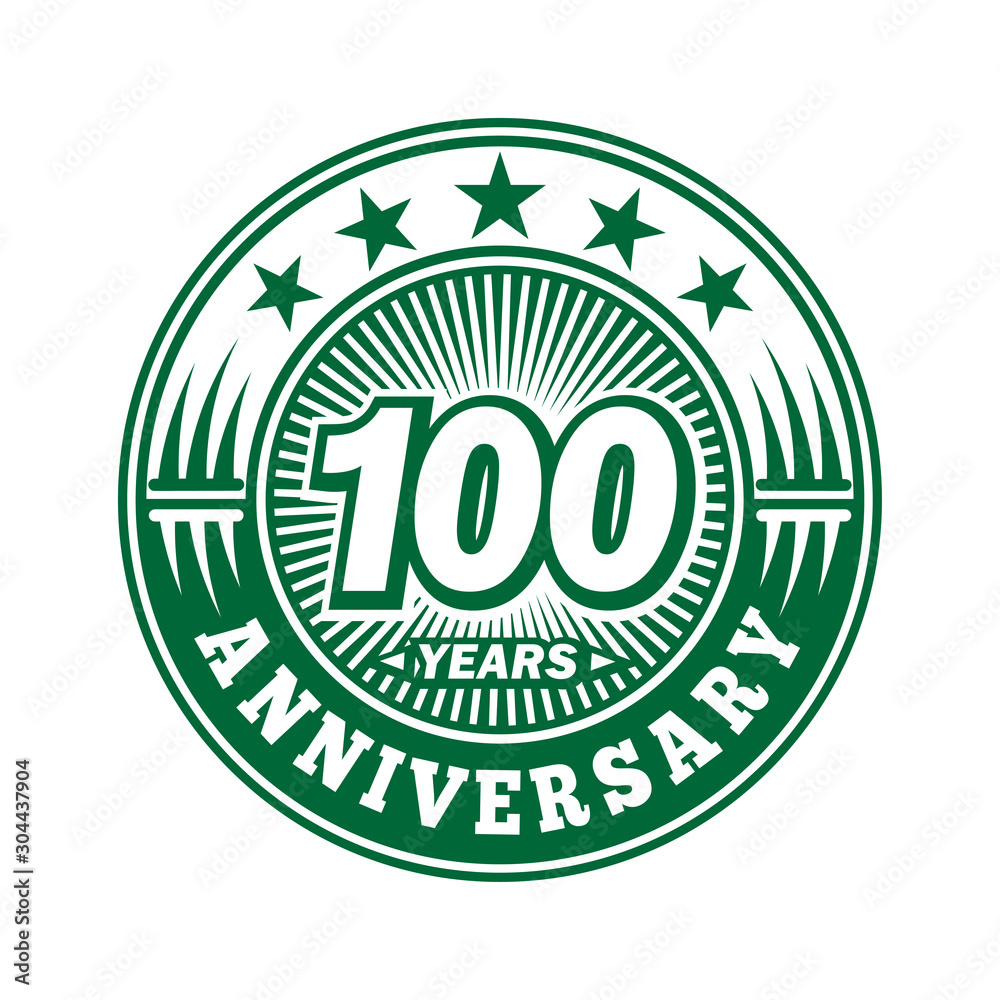 100 years logo. One hundred years anniversary celebration logo design. Vector and illustration.