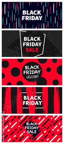 Black Friday Cover Flyer Banner poster template vector illustration Background greeting card set pack