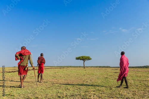 Bush walk with masaais in Masai mara