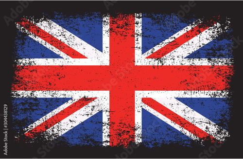 United Kingdom flag in grunge style vector