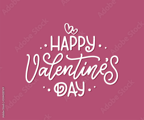 Valentine's day lettering for greeting card design, romantic illustration. Festive decoration. Invitation template