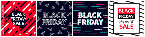 Black Friday Flyer Banner poster template vector illustration Background greeting card set pack