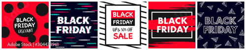 Black Friday Flyer Banner poster template vector illustration Background greeting card set pack