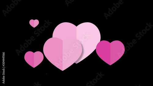 Footage of pink heart symbol paper cut style