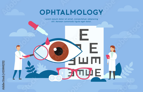 Ophthalmology concept. Eyes health persons concept. Abstract lens view examination checkup.