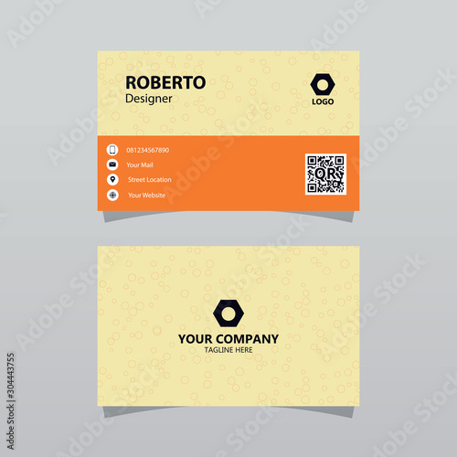 Modern orange bussines card template. Elegant element composition design with clean concept.