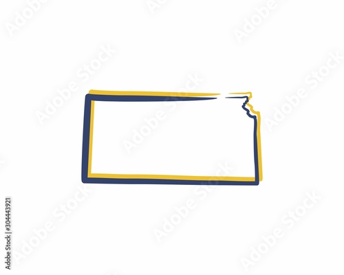 Kansas Outline Logo Icon 001