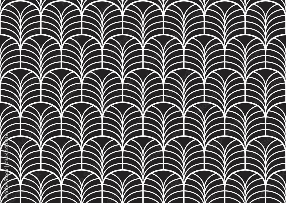 Vector abstract arabesque seamless pattern. Geometric classic background. Vintage art deco texture.