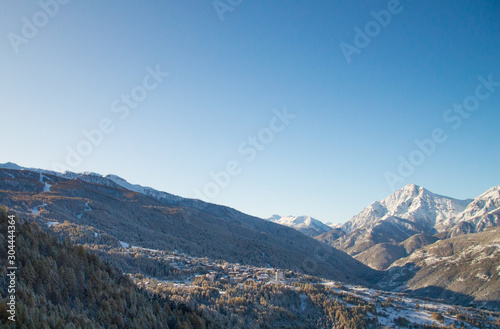 snowy sauze d'Oulx Landscape in winter italy © faurinz