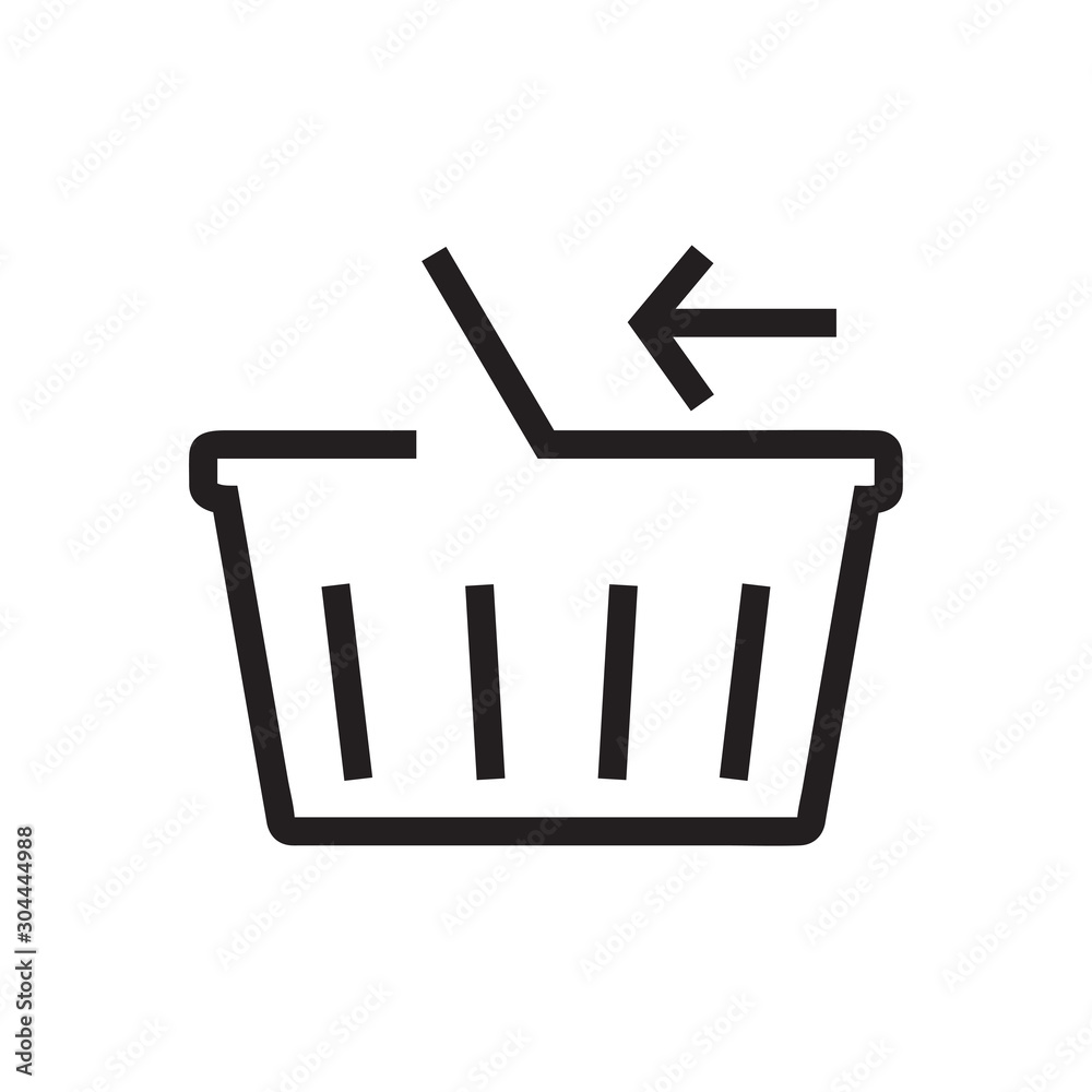 Black line Basket icon isolated on white background. Bag, cart, buy, box, commerce concept. Vector Illustration Black line Basket icon isolated on white background. Bag, cart, buy, box, commerce concept. Vector Illustration