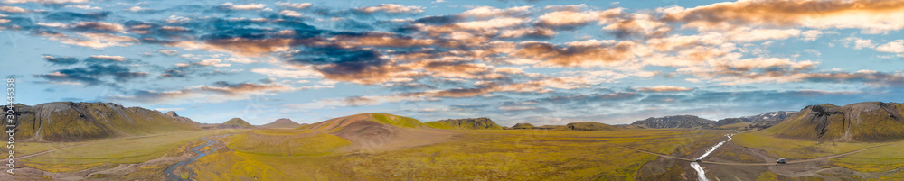 Amazing aerial view of beauful Iceland landscape in summer season