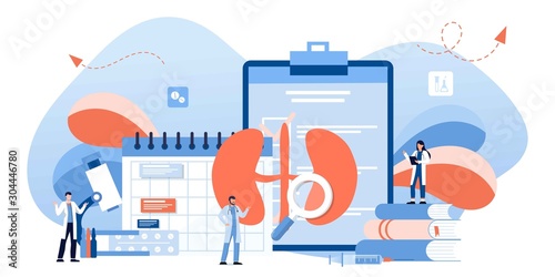 Kidney healthcare, doing medical research.urology and nephrology. nephroptosis, renal failure, pyelonephritis, diseases, kidney stones, cystitis. For website, app, banner, flyer