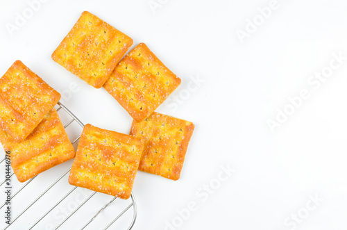 Sugar crackers on white background.