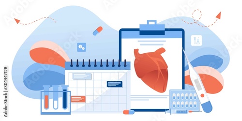 Medical examination and cardiology doctor, circulatory system checkup. Heart disease human concept. Ischemic heart disease, coronary artery disease, risk with hypertension concept for banner, web site