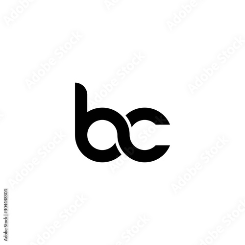 initial letter bc linked circle lowercase monogram logo black