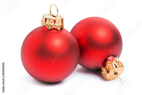 Red Christmas baubles