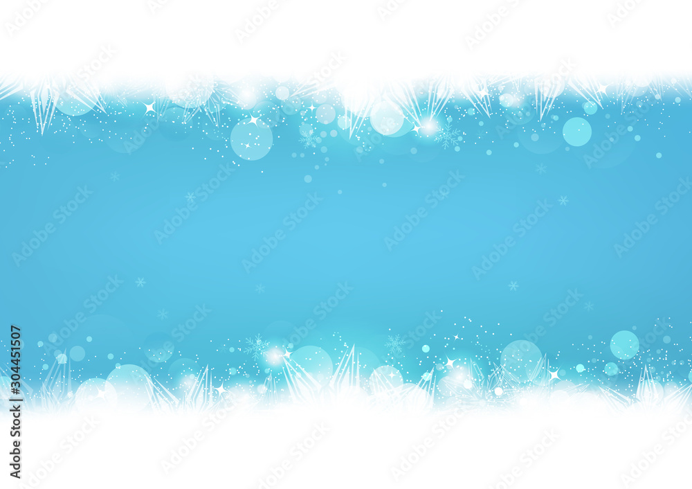 Snowflakes, abstract Bokeh, winter seasonal holiday, stars sparkle glitter on blue background, celebration vector illustration Snowflakes, abstract Bokeh, winter seasonal holiday, stars sparkle glitter on blue background, celebration vector illustration