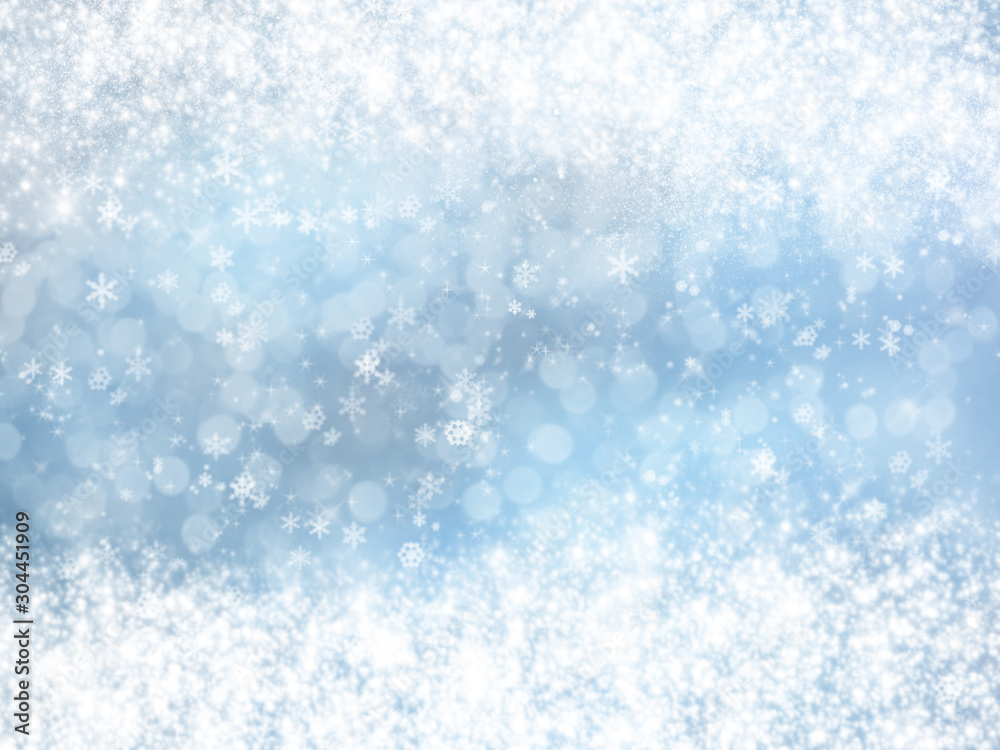 abstract winter christmas blurs snow background shiny bokeh