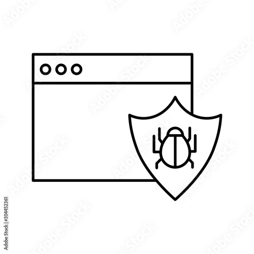Free Download Concept of computer bug or virus, cyber security and hacking. Outline thin line flat icon. Isolated on white background.  - GFXLoad