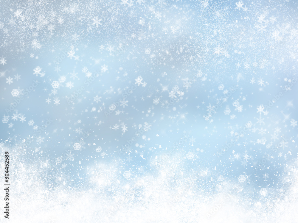 abstract winter christmas blurs snow background shiny bokeh