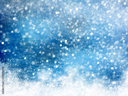 abstract winter christmas blurs snow background shiny bokeh © Anastasia Tsarskaya