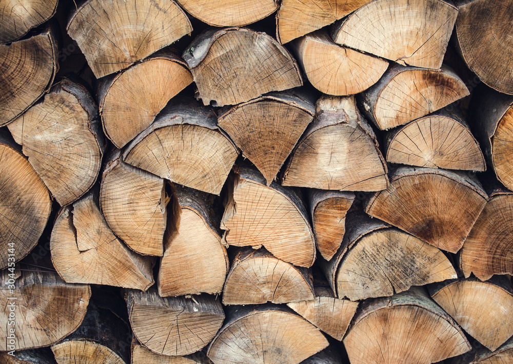 A stock pile of timber, chopped down trees. A stock pile of timber, chopped down trees.