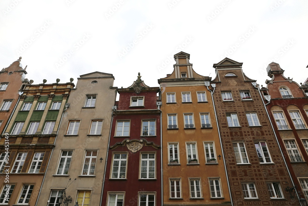 Fototapeta premium multi-colored buildings of the streets of Gdansk, Poland