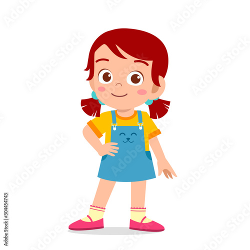 happy cute kid boy pose as model