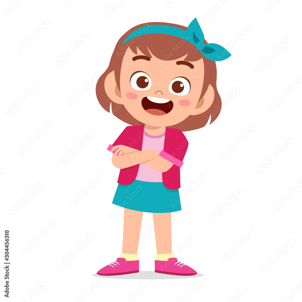 happy cute smile kid girl crossed arms