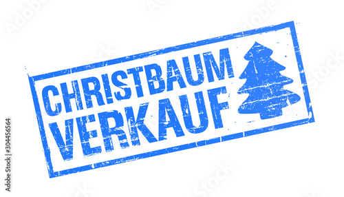 Stempel - Christbaumverkauf - Blau