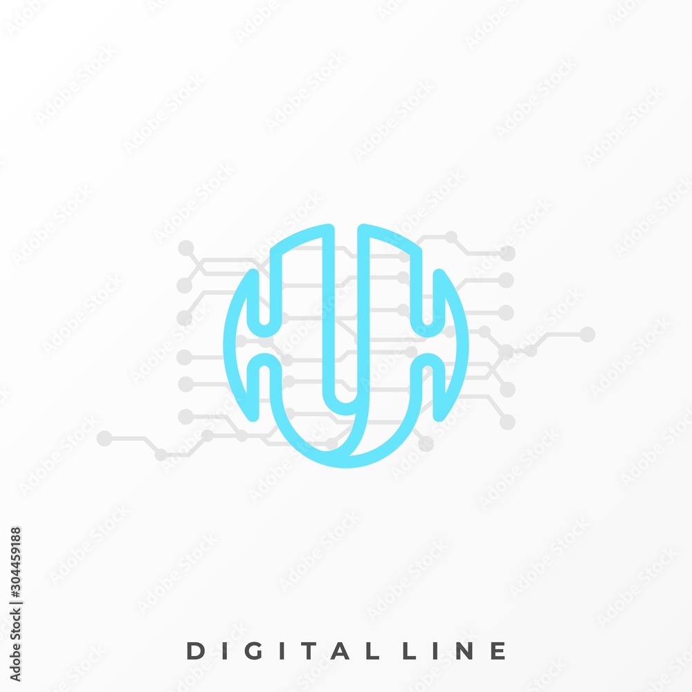 Abstract Circle Technology Line Art Illustration Vector Design Template Abstract Circle Technology Line Art Illustration Vector Design Template