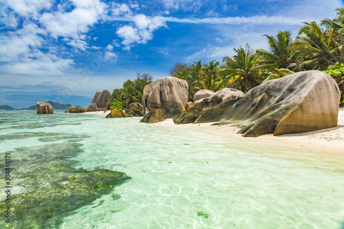 anse source d'argent beach in La Digue Seychelles