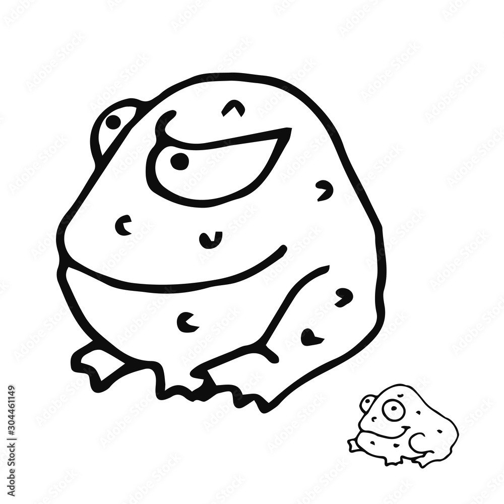 Toad anuran on a white background. Isolated vector illustration Toad anuran on a white background. Isolated vector illustration
