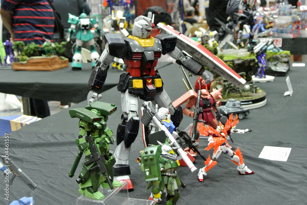 KUALA LUMPUR, MALAYSIA MARCH 31, 2018 Selected focused of Mobile Suit Gundam action figure