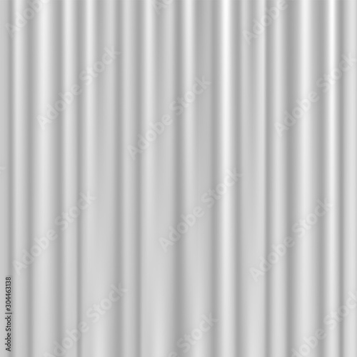 White curtains template vector illustration. Theater performance, stage presentation, shower curtains, interior decor or medical patient privacy concept. Corrugated velvet fabric or plastic brisebise.