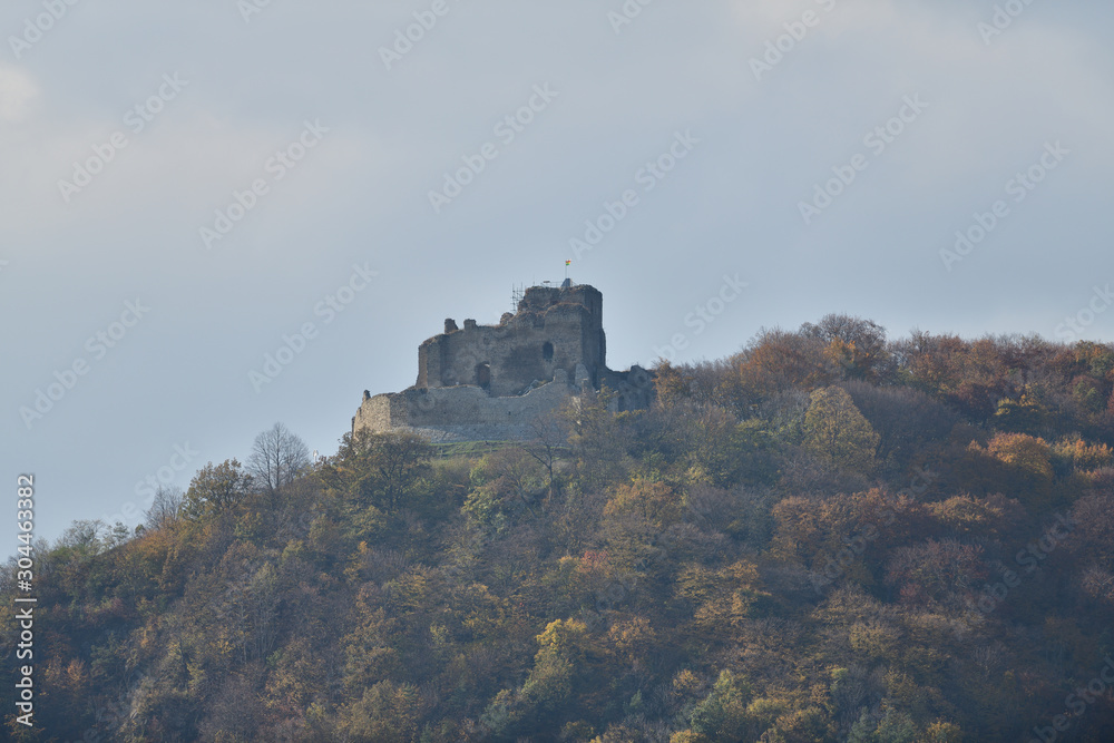 old historical ruins of castle Kapusany Slovakia