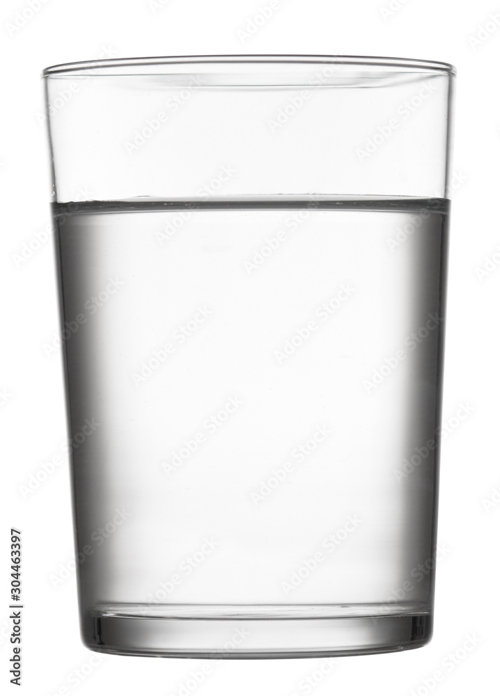 one full glass of water isolated on white background one full glass of water isolated on white background