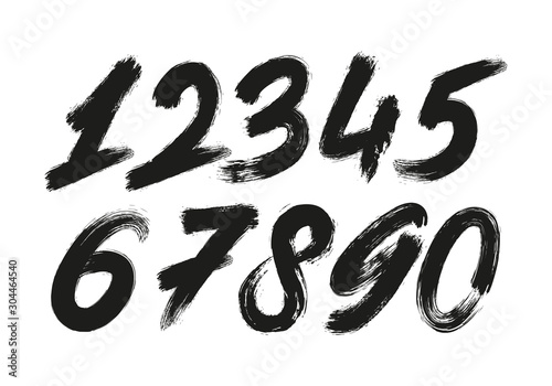 Calligraphic numbers. Vector set