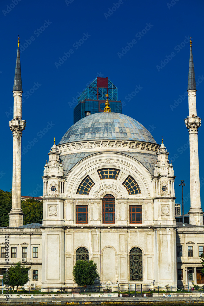 Ortakoy Mosque on the Bosphorus in Istanbul, Turkey