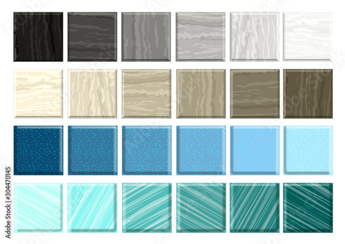 Set of different mosaic marble smalt
