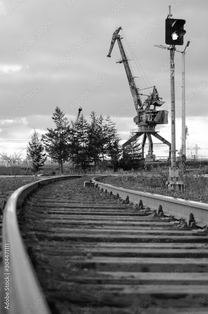 Obraz premium black-white railway