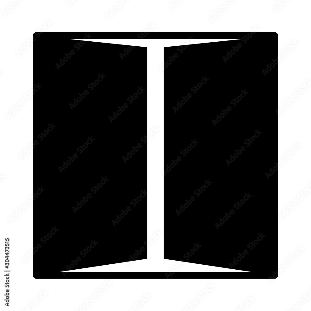 Outline open door of the house vector icon for web design isolated on white background. Door of the house icon. Vector illustration.
