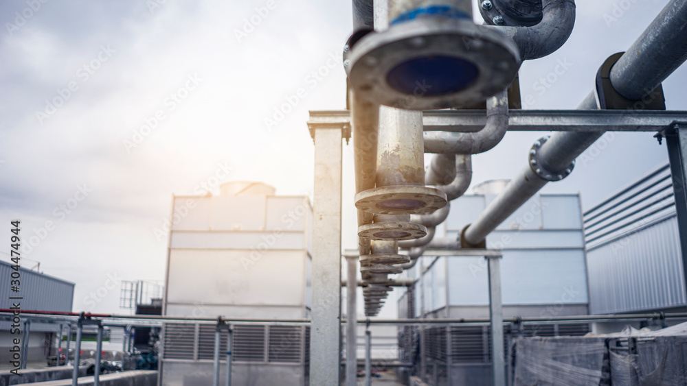 Galvanized steel pipe, Install chilled water piping, Chelled water pip