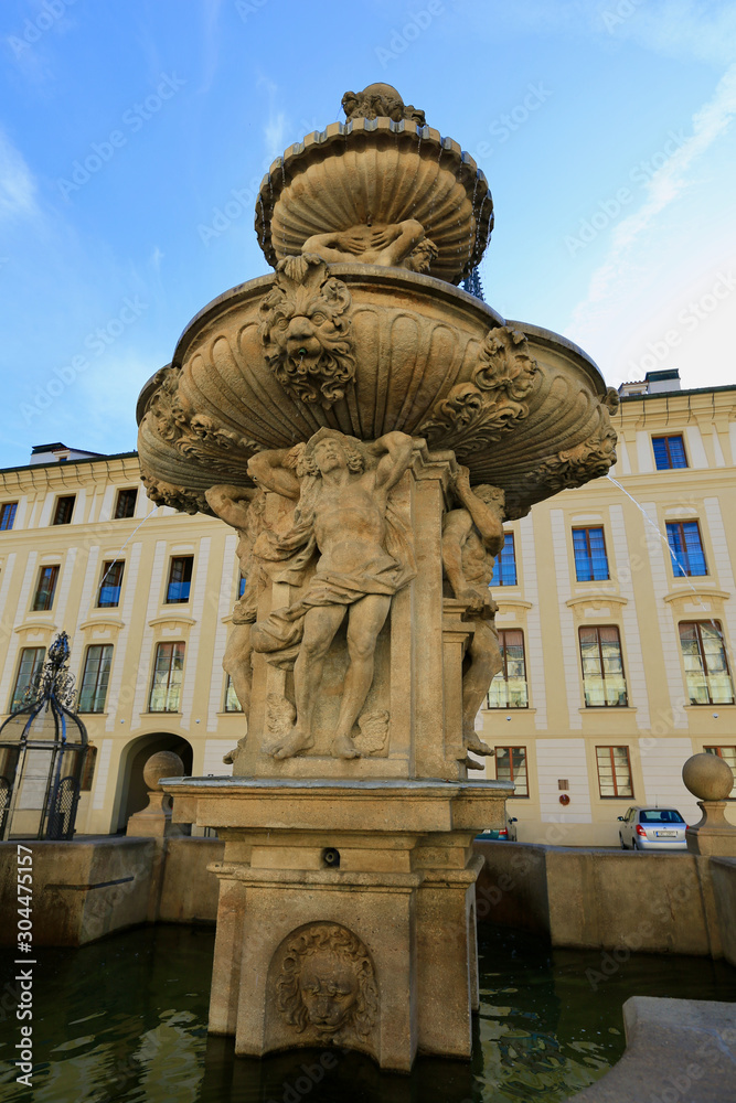 Fountain inside Prague Castle, Czech Republic