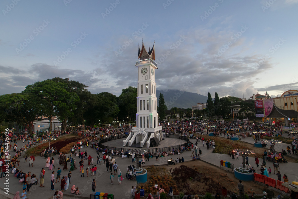 Fototapeta premium clock tower at the capital city of Bukittinggi, West Sumatera