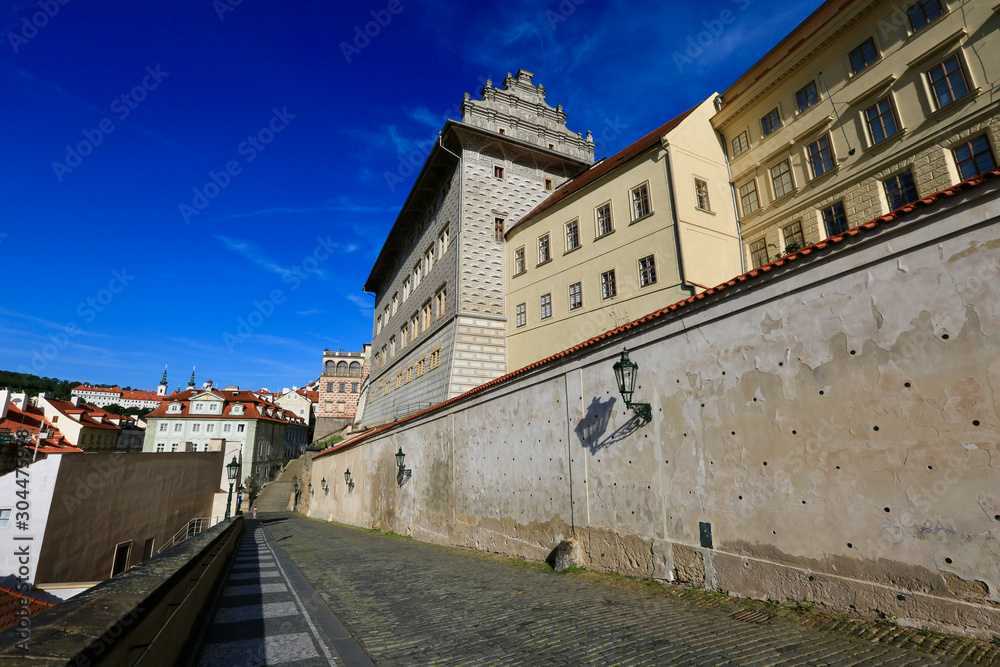 Footpath from Prague Castle ramparts, Czech Republic