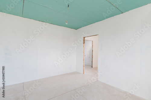 Russia, Moscow- July 06, 2019: interior room apartment. rough repair for self-finishing. finishing stage of construction. townhouse