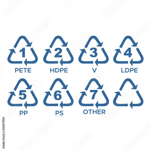 plastic recycling icon vector design symbol