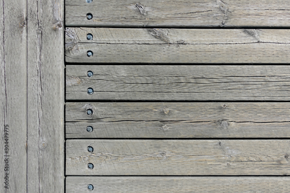 Fototapeta premium Background of weathered hardwood pier detail 2